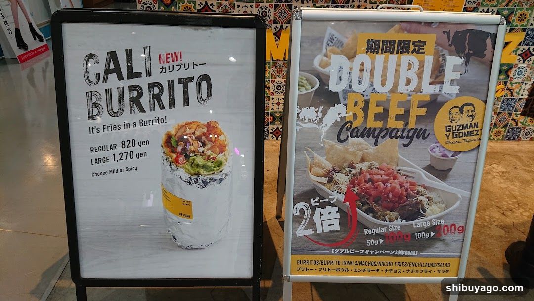 Cali Burrito and Double Beef Campaign Signs