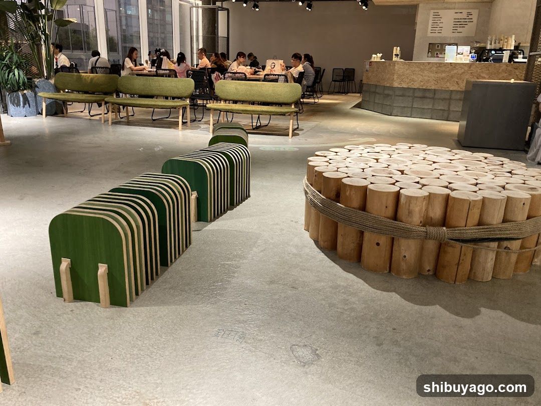 Interior of a modern café or co-working space