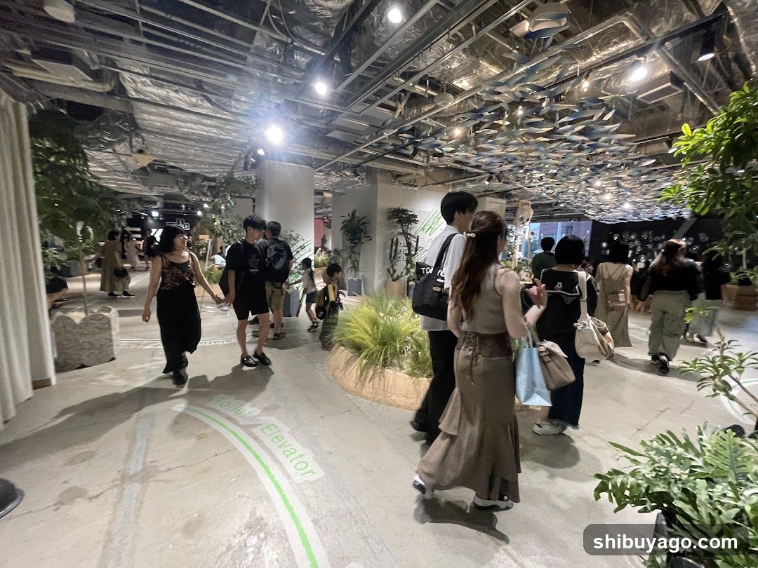 Indoor Exhibition Space with Visitors