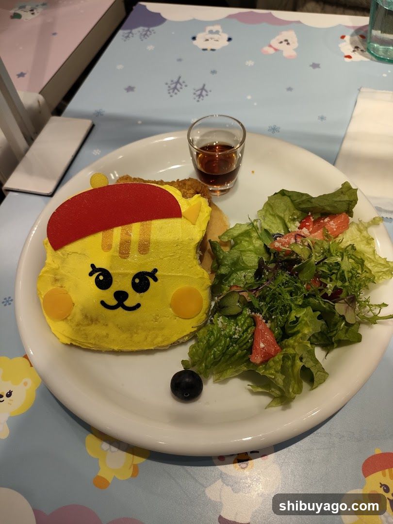 Cute Character Omelette and Salad