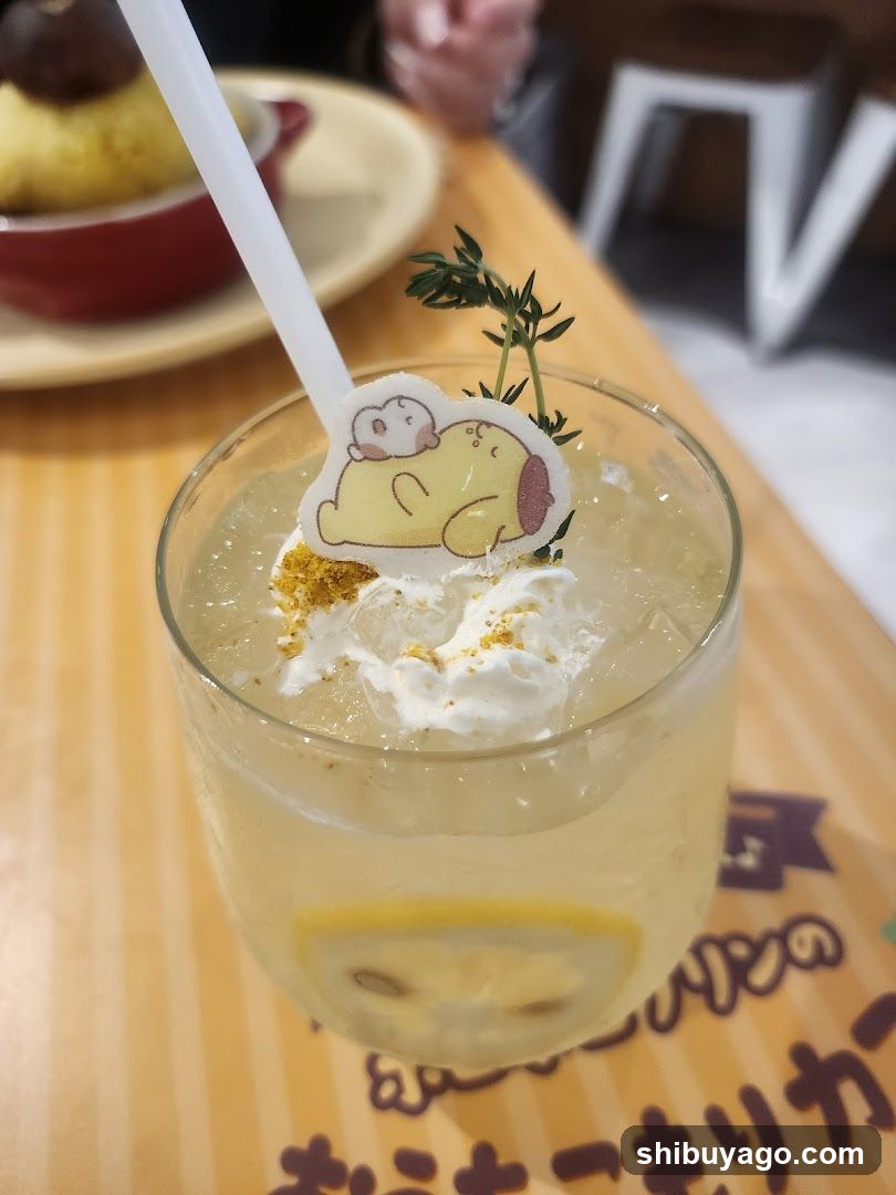 Pompompurin Lemonade with Whipped Cream