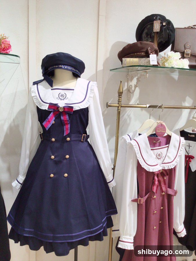Sailor-style dress display