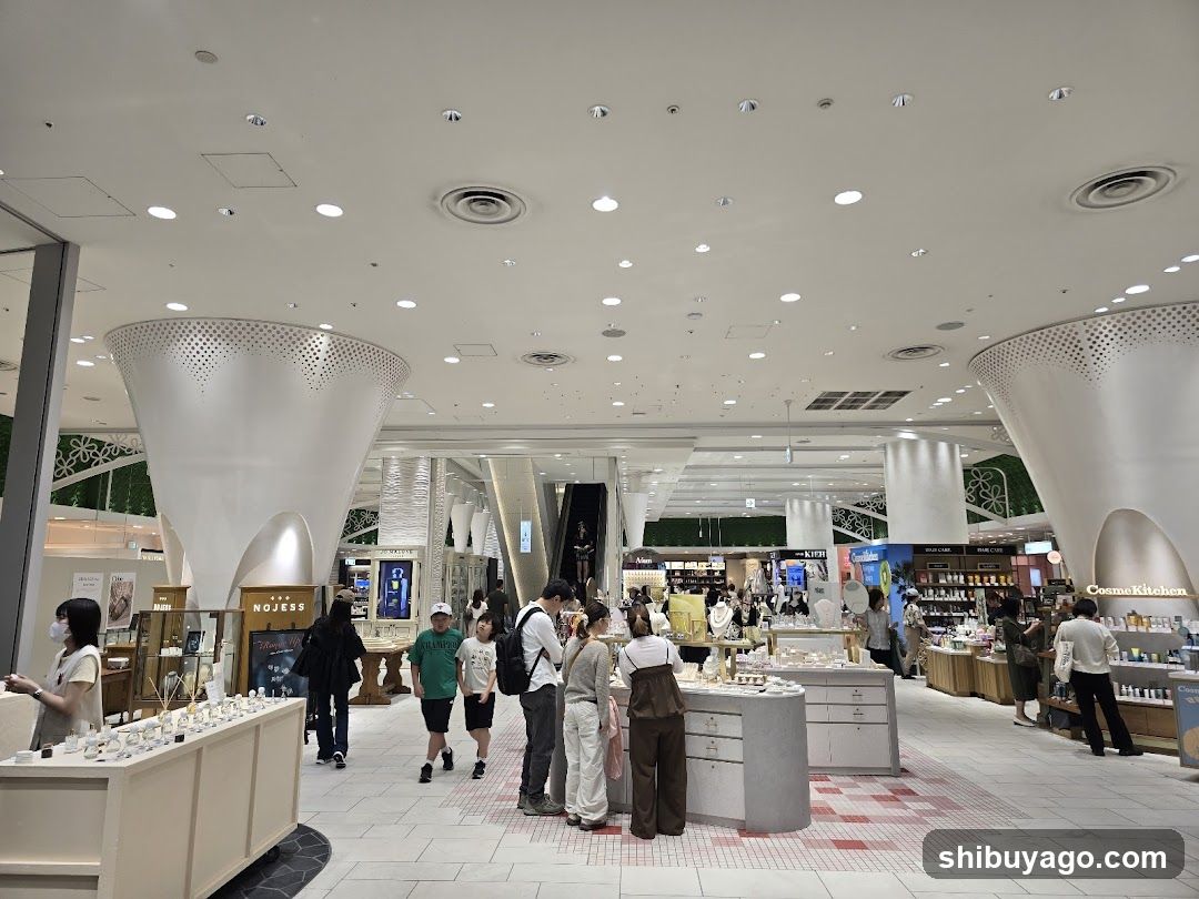 Interior of a modern shopping mall or department store