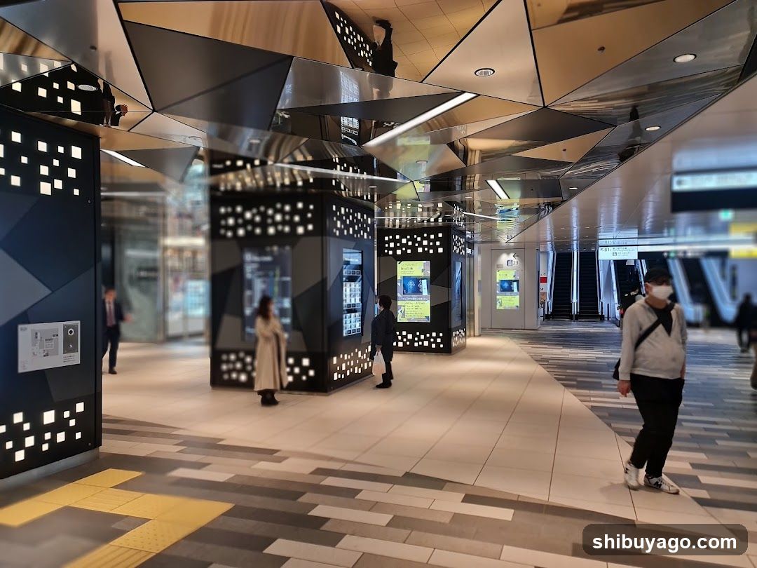 Modern Station Interior with Geometric Design