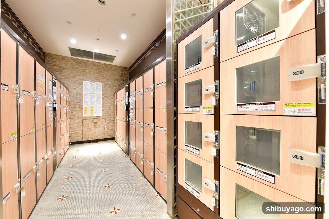 Lockers in a public facility