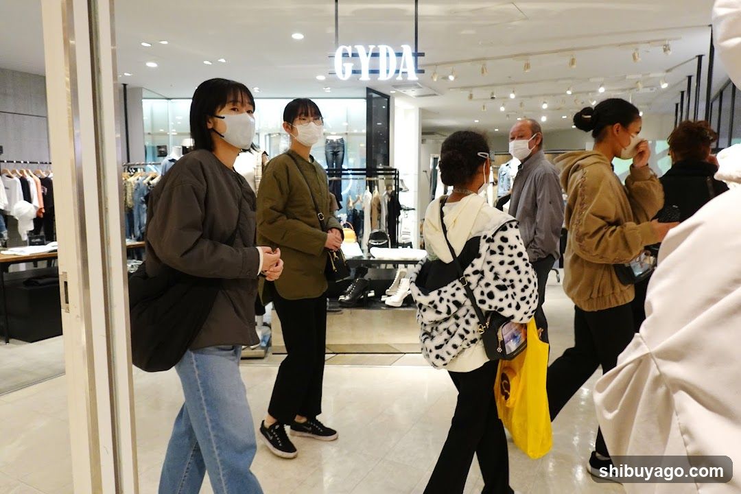 People in a clothing store