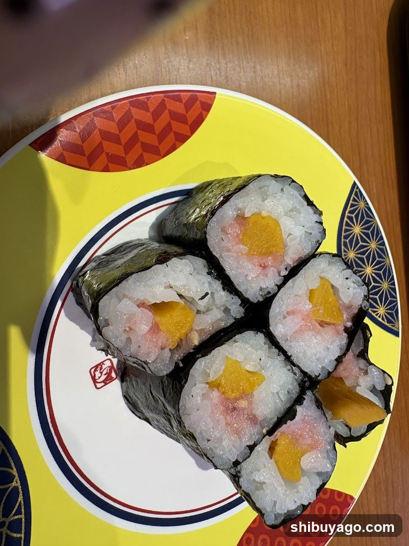 Sushi Rolls on a Decorative Plate