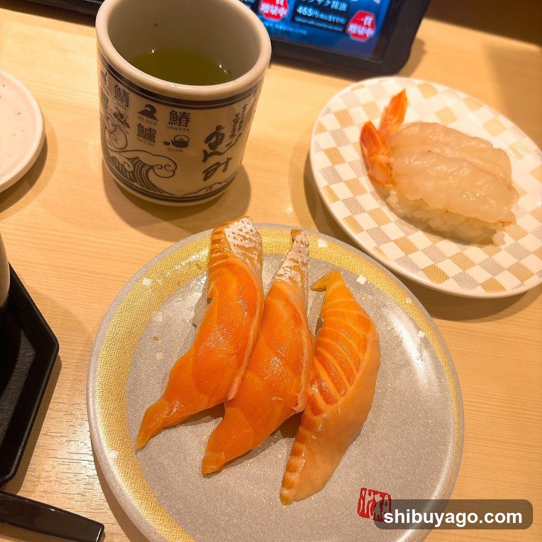 Sushi and Tea on a Table