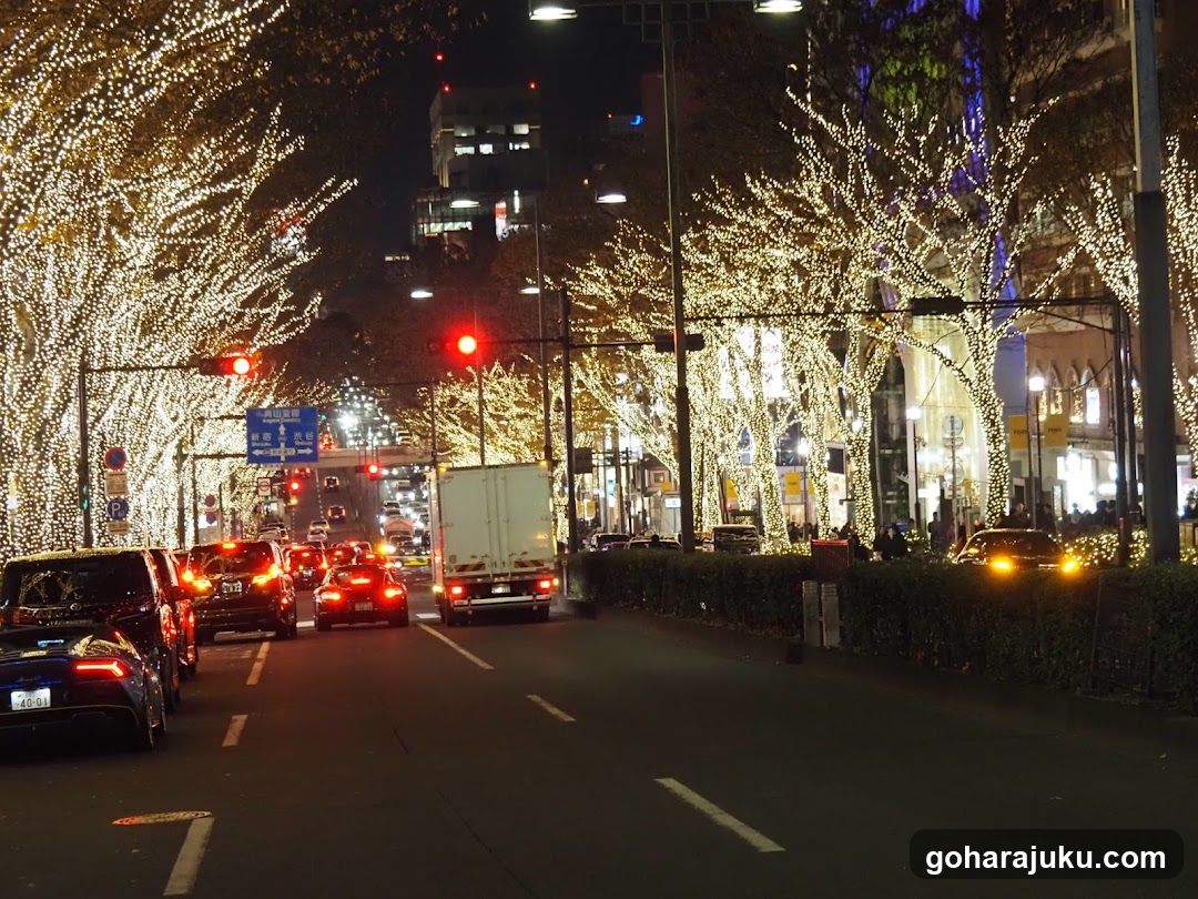 Night Street with Festive Lights