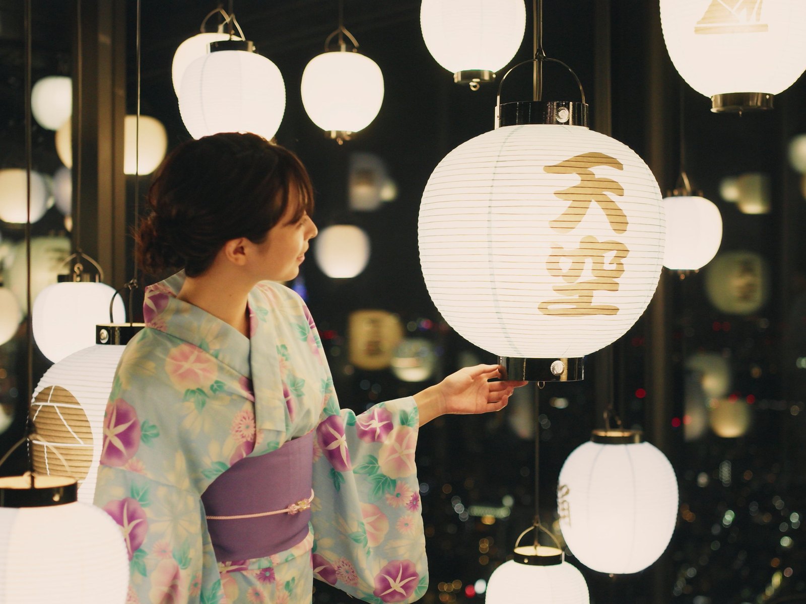 Sky Dream Corridor lanterns and tanzaku at SHIBUYA SKY Gallery